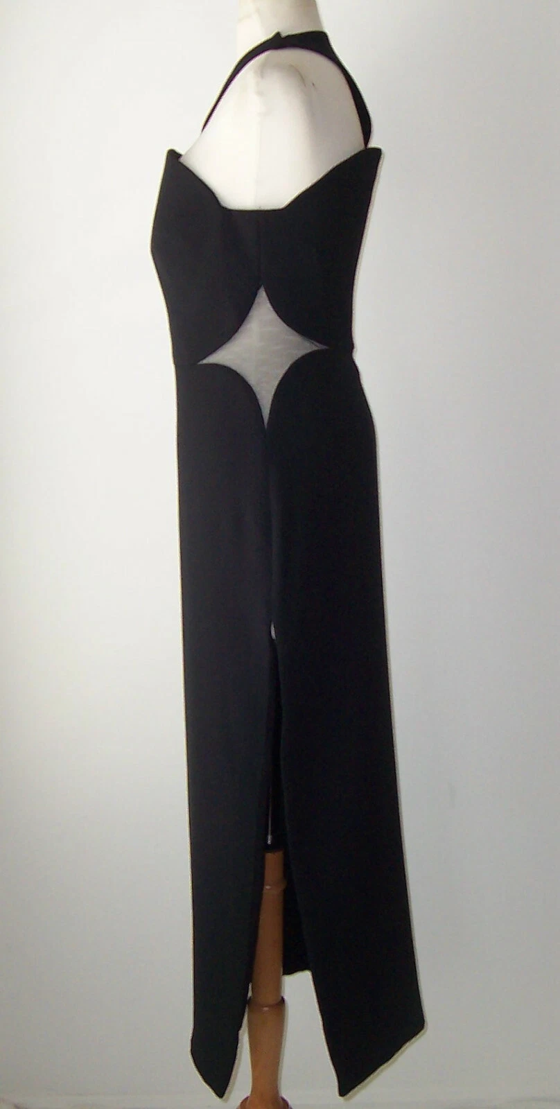 Abito vestito VERSACE giallo o nero ritagliato monospalla pannello trasparente 42 6