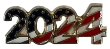 2024 USA Flag Patriotic Year Motorcycle Hat Cap Lapel Pin