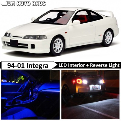 10x Bulbs Blue Interior Reverse LED Lights Package Fits Acura Integra 1994-2001