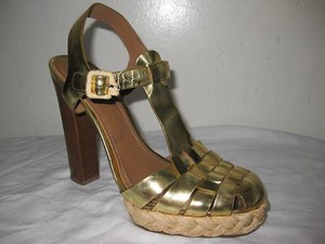 tory burch gold heels