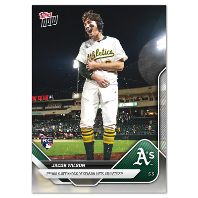 2025 Topps Now 147 Jacob Wilson Oakland Athletics RC 2nd Walk-Off PR 1206