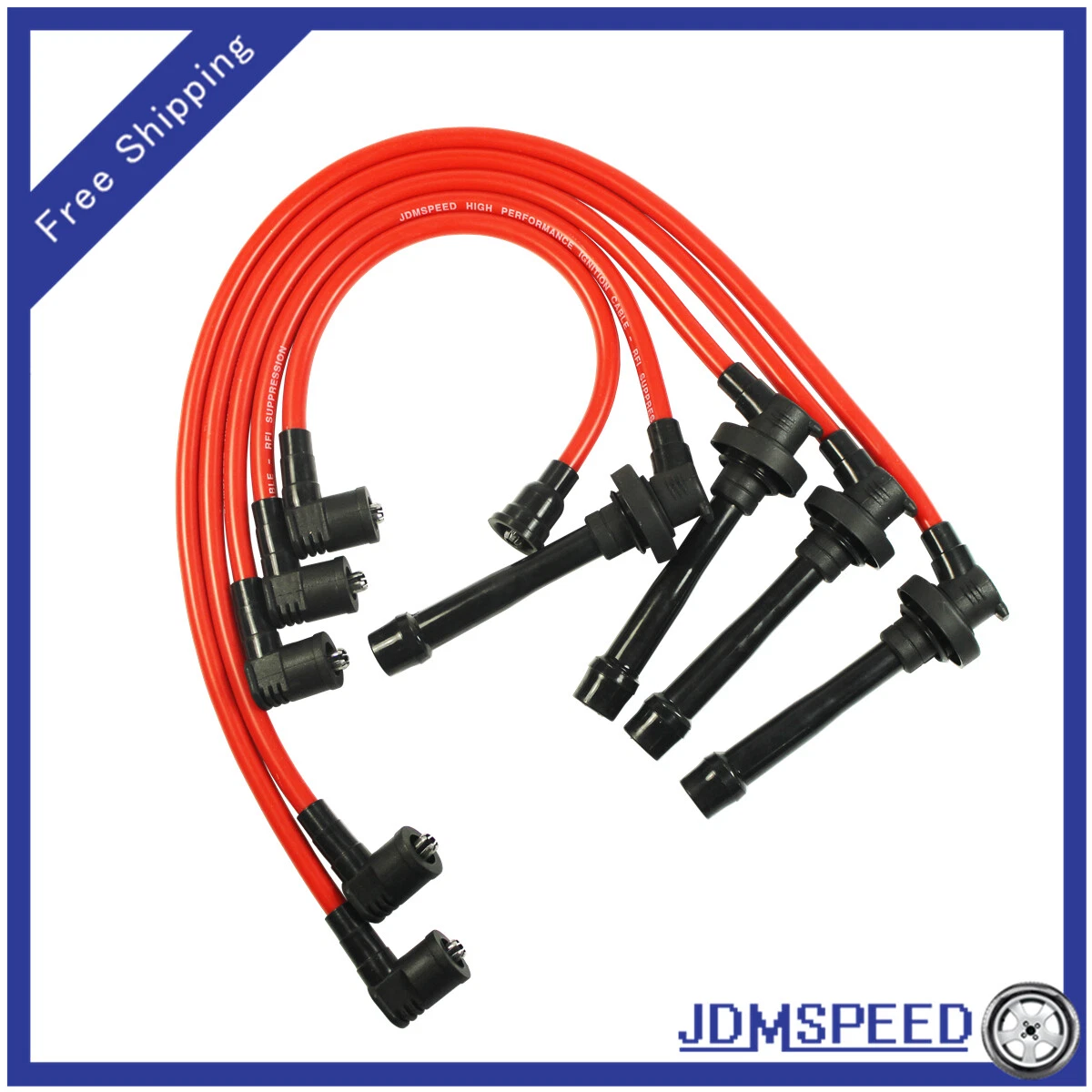 NGK HE76 Engine Spark Plug Ignition Wires Fits: Honda Civic / Del Sol