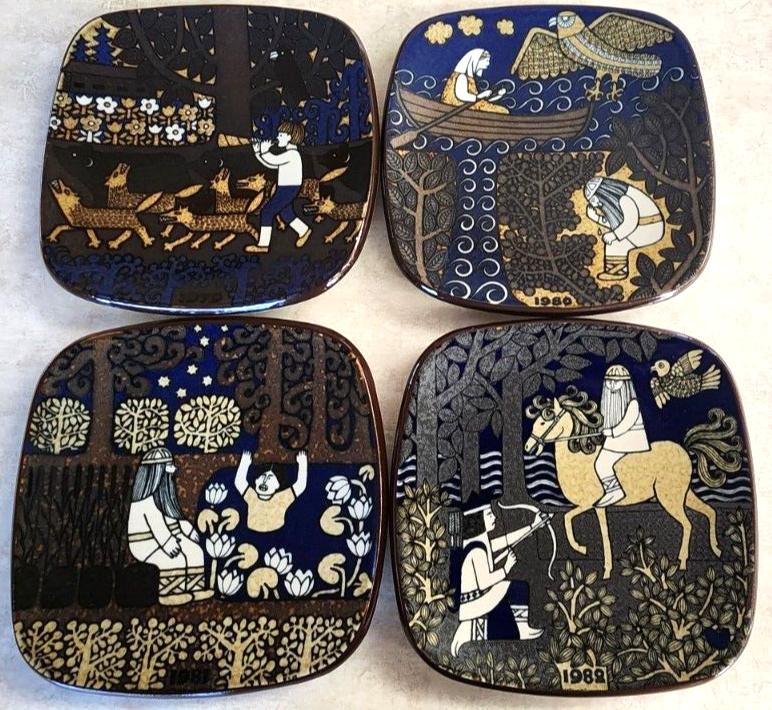 ARABIA KYLÄTIE COUNTRY LANE プレート Arabia Finland Kalevala Annual Plate 1979, 1980, 1981 and 1982