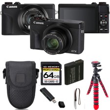 Canon PowerShot G7 X Mark III Camera Black  Tripod  Case - 64GB Kit