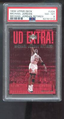 1998-99 Upper Deck #UDX Michael Jordan UD Extra Retires PSA 8 