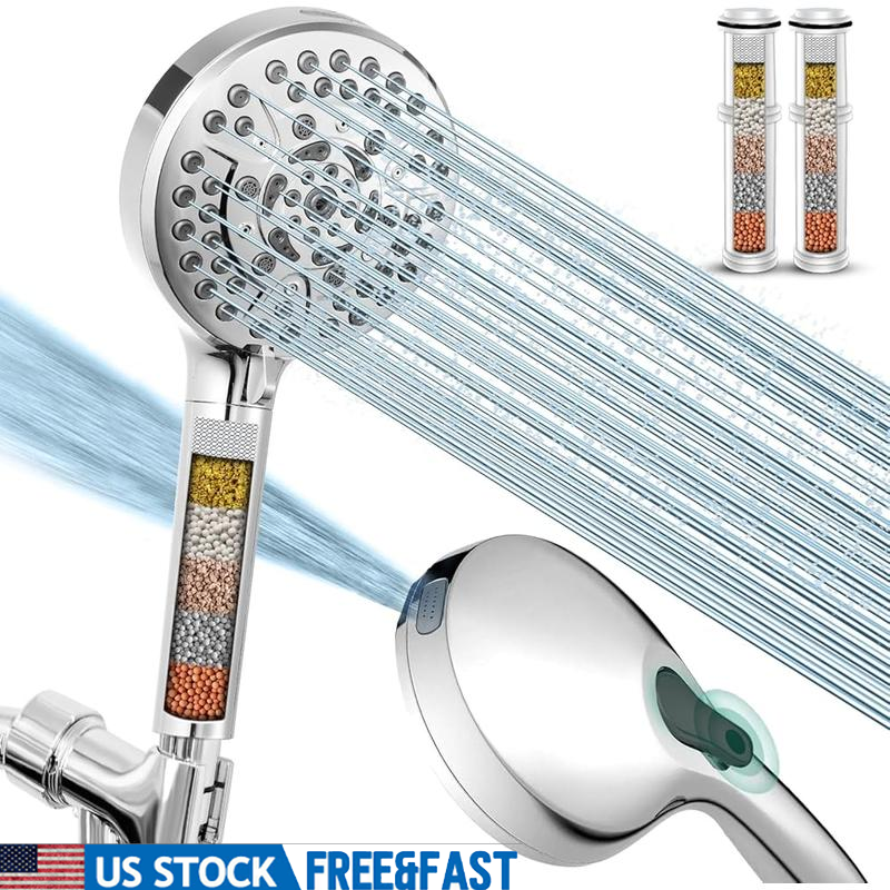 High-Pressure Filtered Handheld Stainless Steel Shower Head Safe Convenient Design