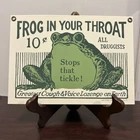 Ande Rooney Porcelain Enamel Frog In Your Throat Vintage Sign, 8.75 x 6.25