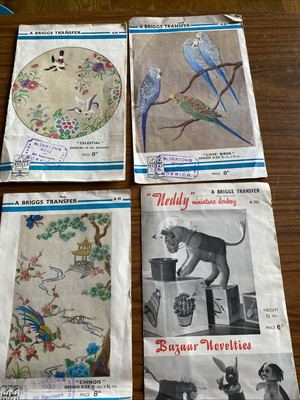Vintage Nähen Sticken Transfer Broschüren von Briggs X4