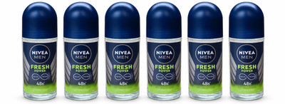 6 x NIVEA Men Fresh Power Deo Roll-on Anti-Transpirant (6x50ml)