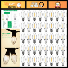 50 Pack C7 LED Night Light Bulbs, E12 Candelabra Base, Warm White, Energy Effici