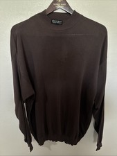 PATRICK JAMES Mock Neck Sweater Signature Collection Pullover Dark Brown Large