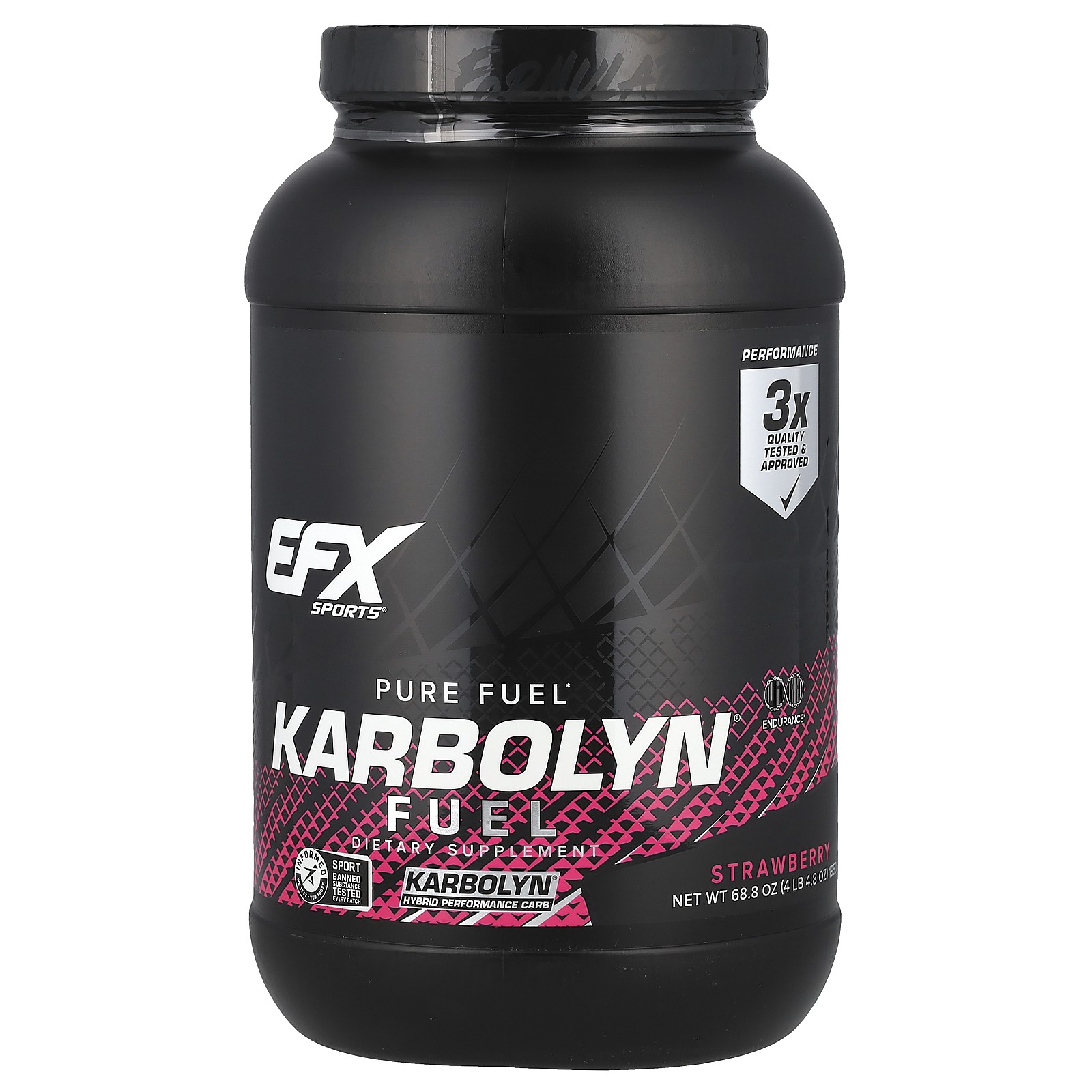 EFX Sports Karbolyn Strawberry 4 фунта 6 55 унций 2000 г без глютена, Informed Sport