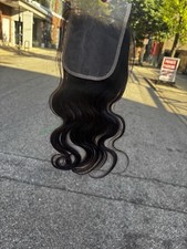 Black Remy Human Hair Body Wave Lace Closure Hair Extension 11-20in 1pc