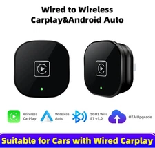 Wireless Carplay Android Auto Adapter 2 in 1 Mini Box Plug&Play Wireless Dongle
