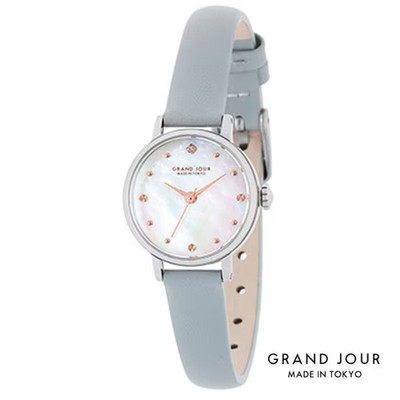 GrandJour Japanese Women's Watch Tokyo Made Fashion Blue Leather Used