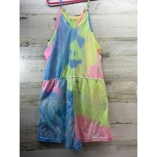 SHEIN Girl's Size 11/12Y Multicolor Tie Dye Romper Sleeveless Stretch Summer