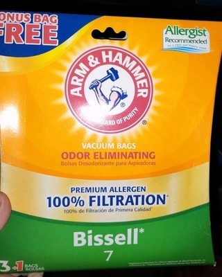 Arm & Hammer Bissell 7 Vacuum Bag Odor Eliminating Open Box 3 Bags