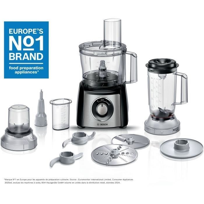 Robot multifonction Bosch MCM3501M noir et inox 800W avec blender