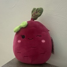 Squishmallows Claudia Beanbag Plush Purple with Green Leaf Bow 2023