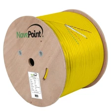 CAT6A Cable CMR Copper Riser UTP 23 AWG 500 MHz  Ethernet - 1000 Ft Yellow Bulk