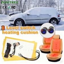 Universal 12v Car Seat Heater Kit 3 Levels Heated Circular Switch Fit 2seats New