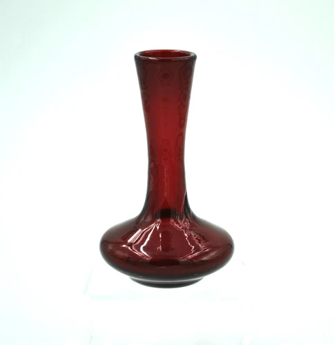 Vintage Blenko Glass Mini Vase #3516G - Ruby