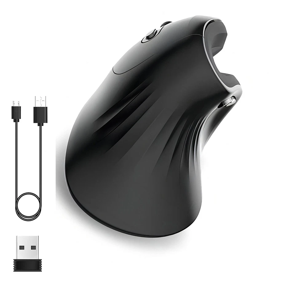 Vertical Mouse Wireless 2.4G Rechargeable Ergonomic Design Mice 3200DPI - Image 2 of 4
