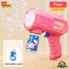 Kids Bubble Machine Gun 360° Rotatable Leak-Proof Automatic Toy with Bottle