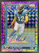 2025 Topps Chrome Travis Hunter Rookie Auto RC Tie Dye Geometric Refractor #/2