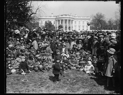 Photo:White House Washington DC Easter Egg Roll 1923 Crowd Children
