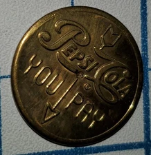 c1950s PEPSI Spinner Metal Brass Original Vintage Pop Soda Coke Pepsi-Cola