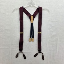 Martin Dingman Suspenders Burgundy Y Back Alligator Style Ends Solid Brass Clasp