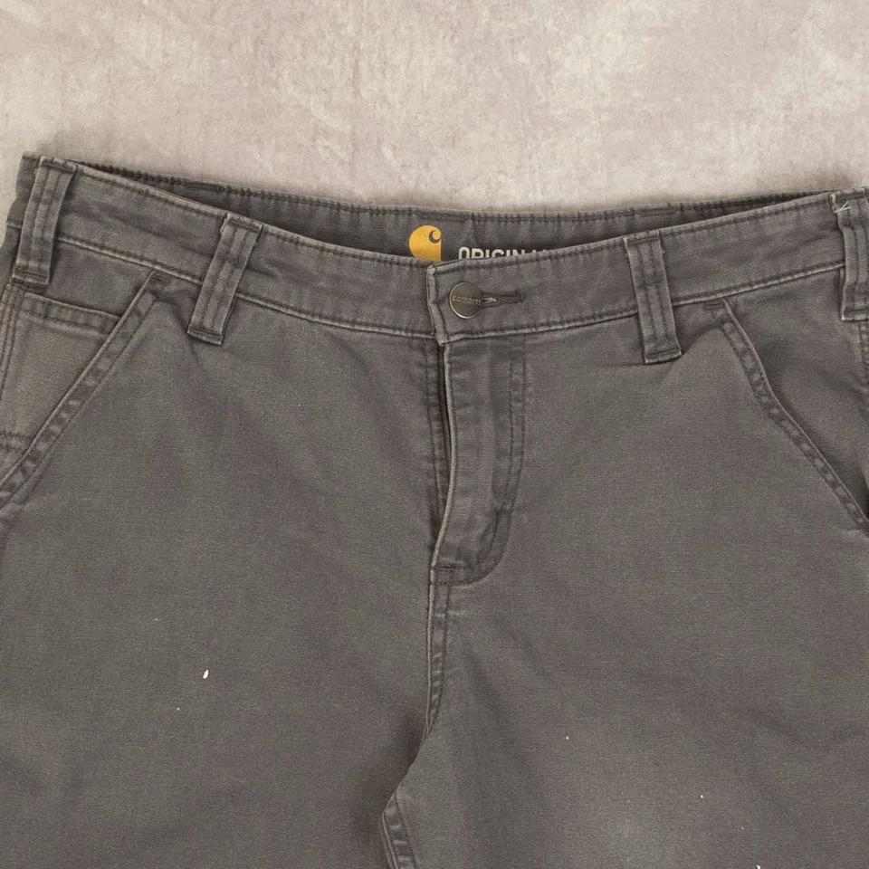Pantalones Cortos Carhartt Vintage Carpenter Painter W31 6 Para Mujer Gris Carbón Ropa de Trabajo Foto 3 de 4