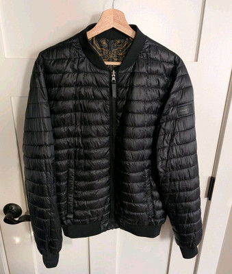 Versace Jeans Reversible Black & Gold Bomber Jacket Mens XS (IT46) Light Puffer