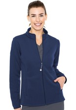 Med Couture Women's Scrubs Performance Fleece Jacket MC8684 NNVY Navy Free Ship