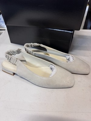 Girotti Ballet Beige Flats Suede Leather EU 38/US 7.5 New $289 Made In Italy