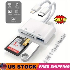   4-in-1 USB3.0 SD/TF Card Reader for iPhone/iPad/Android OTG Adapter plug play 