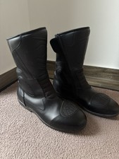Fast neu - Probiker Motorradstiefel Gr. 45 Schwarz Leder Wasserdicht 1x getragen