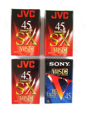 4x VHS-C  Kassetten Compact NEU 3X JVC 45min , 1x Sony 45min, als Set