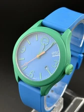 Working ESQ Movado ONE Watch Men’s Blue Green Silicone Date ES.50.1.29.5719 B3