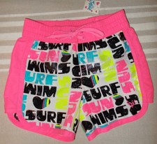 New Justice Girls Size 7 hot pink Graphic Board Short Pull on drawstring