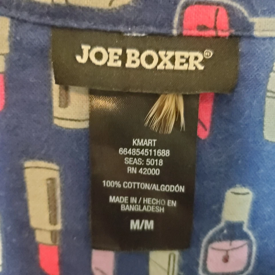 Joe Boxer Pajama Set Flannel Long Sleeves Print Lipstick All Over Womens Sz M - Image 3 of 4