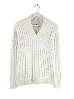 L.L. Bean Cable Knit Shawl Collar Damen Pullover Beige S - Bild 1 von 4