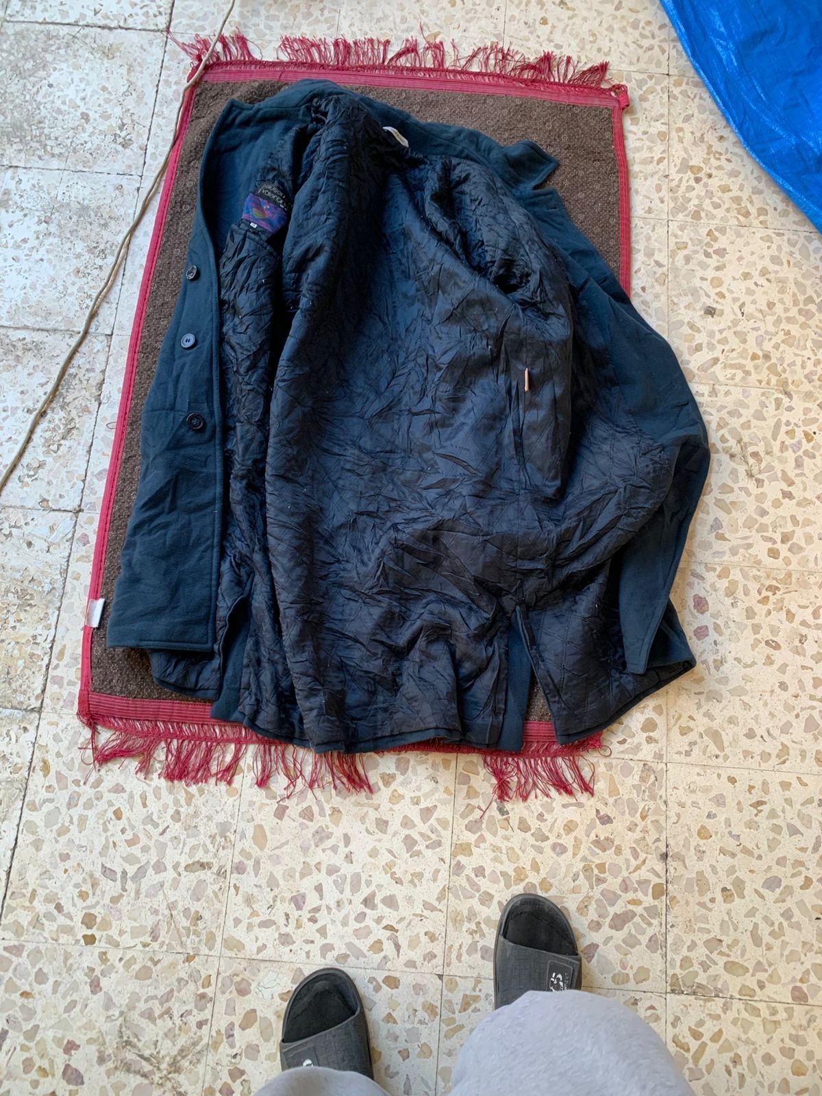 Vintage Giuseppe Valentino wool Cashmere raglan turquoise over coat 48R 48S XL thumbnail 13