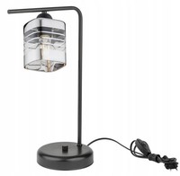 Tischleuchte Nachttisch Glas Silber Modern E27 H:38 Cm Tischlampe Schlafzimmer