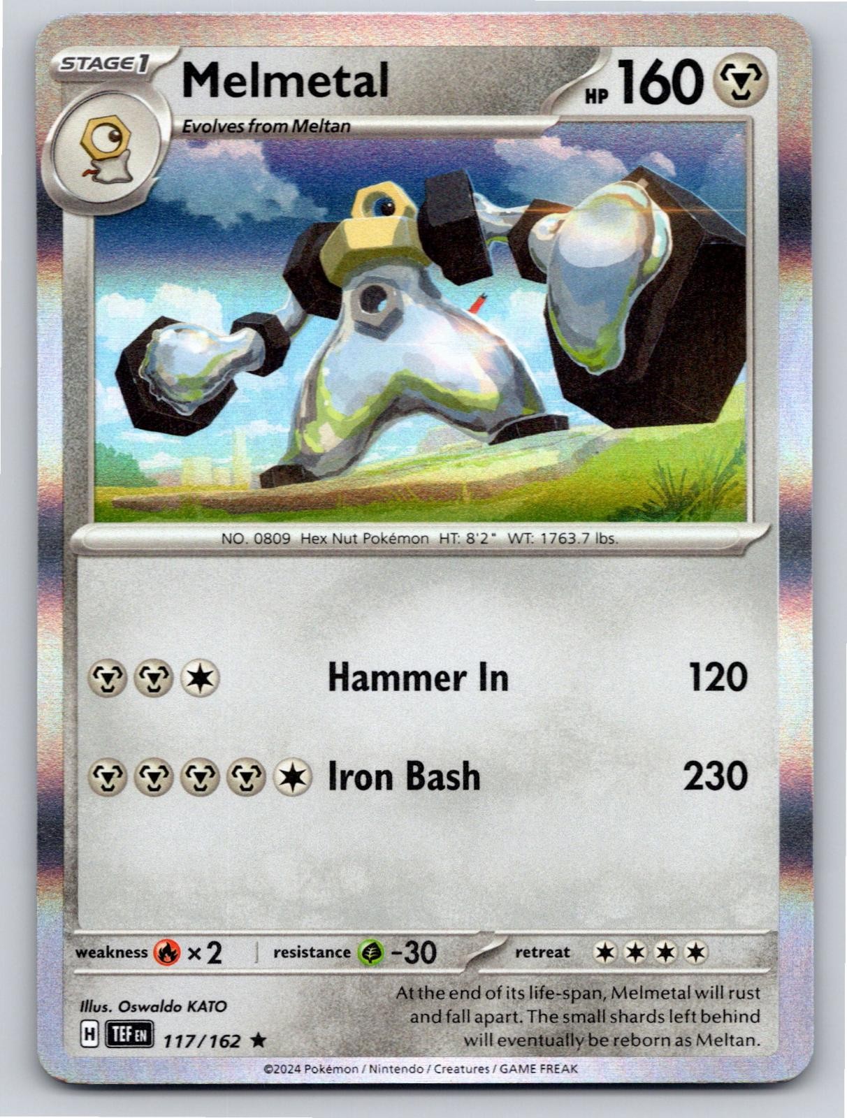 2024 POKEMON MELMETAL TEMPORAL FORCES 117/162 HOLO RARE NM A4671 FREE S&H