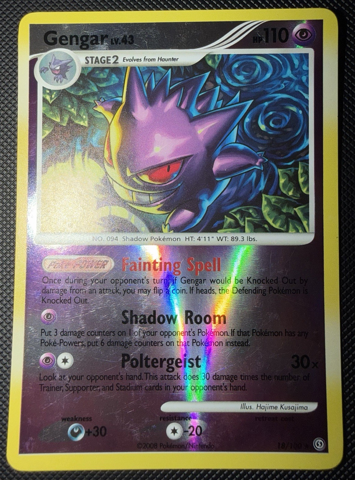 Pokemon Gengar Stormfront Reverse Holo 18/100 LP Condition