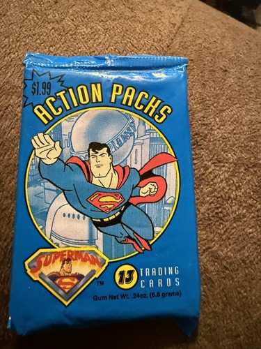 1996 Skybox Superman Animated Action Packs Sealed Pack - Picture 1 of 2