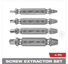 Milwaukee 49-57-9001 M2 Steel Screw Extractor Set 4-piece Set