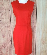 Maje Davyma Red Wool Blend Pencil Dress Sleeveless UK 10 12 EU 38